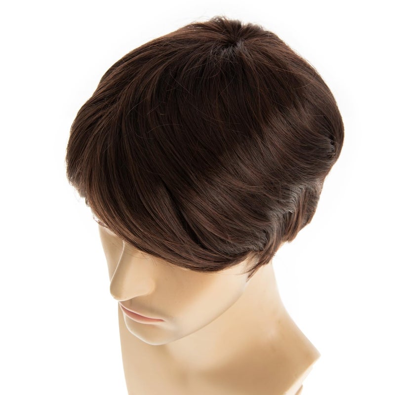 Beweig Mens Wig Short Brown Layered Synthetic Hair for Male Cosplay Anime Halloween Wig - Image 3